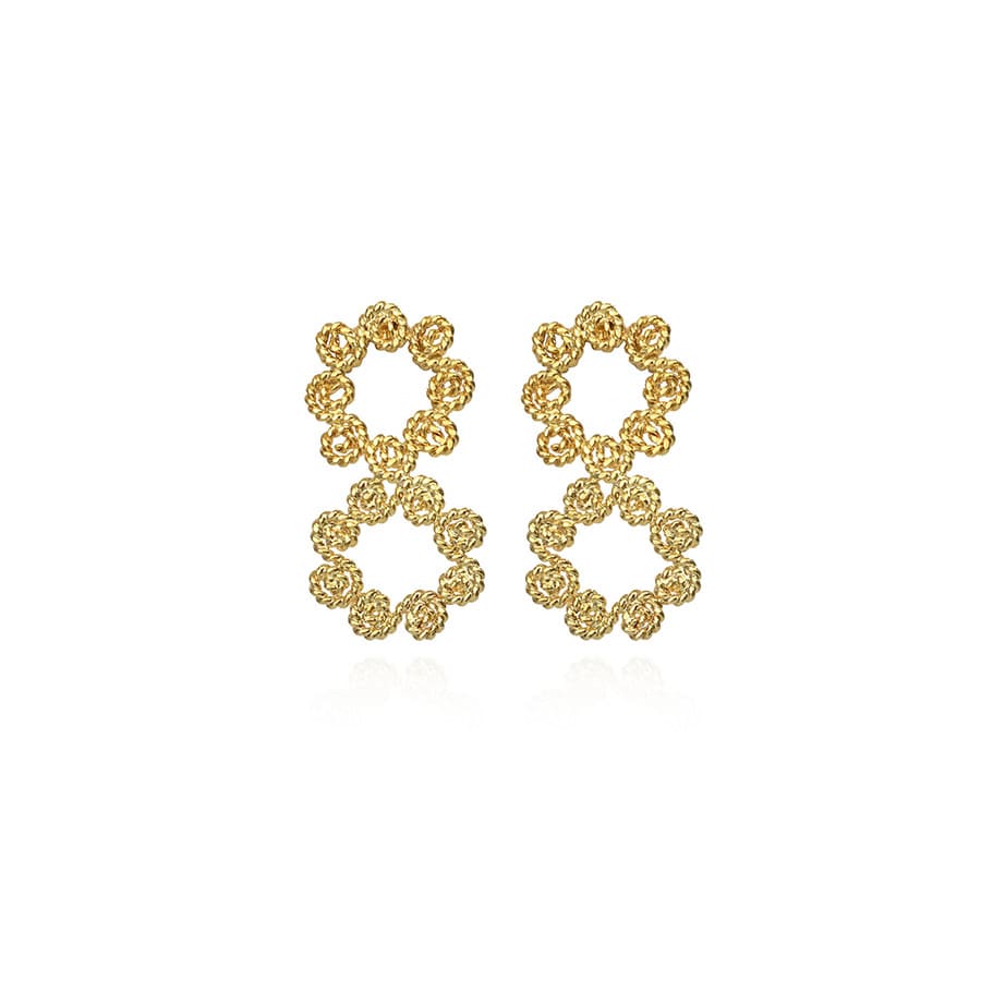 ARETES DOBLE GARDENIA