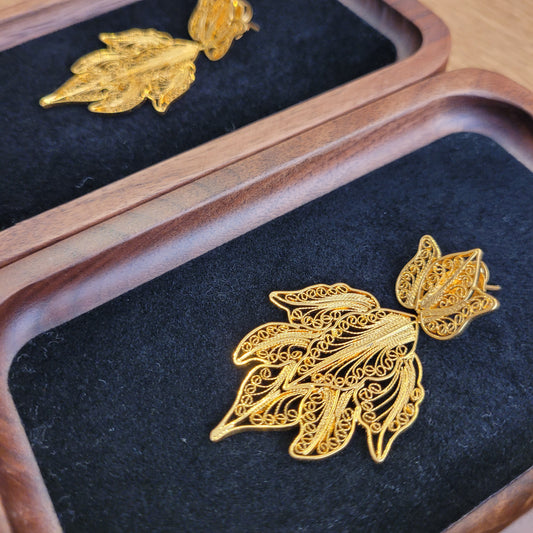 ARETES HOJA FILIGRANA