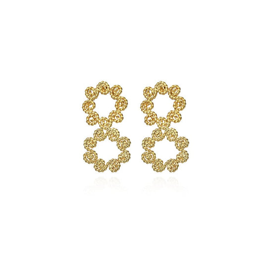 ARETES DOBLE GARDENIA
