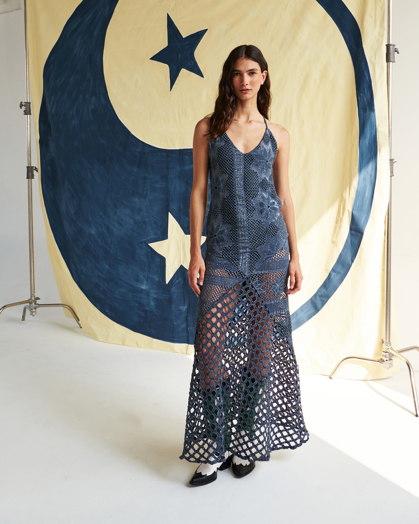 Vestido largo hecho a mano con un diseño bohemio y elegante