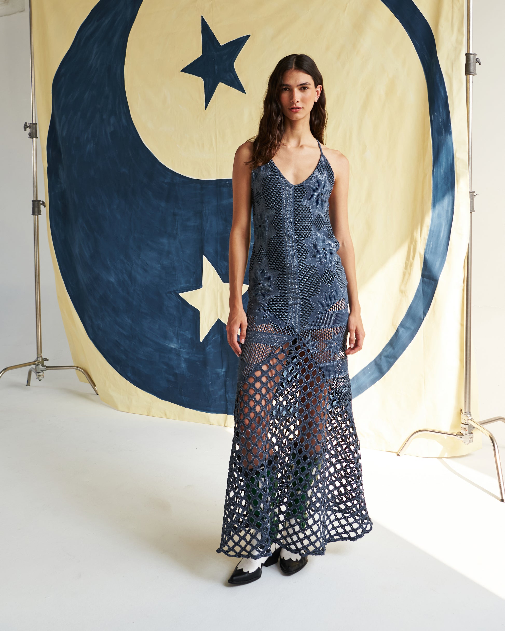 Vestido largo hecho a mano con un diseño bohemio y elegante